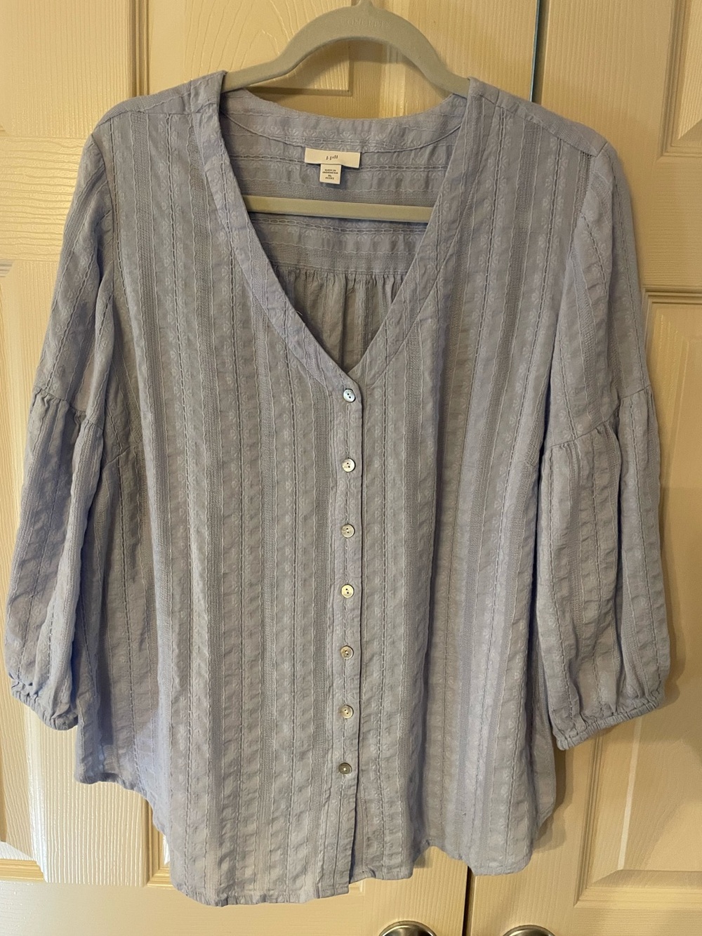 J.Jill, Blouse, Poet’s Shirt, Blue, Balloon Sleeves, Beautiful, Quality, XLP